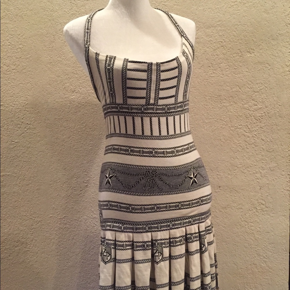 Zac Posen Nautical Halter Knit Dress